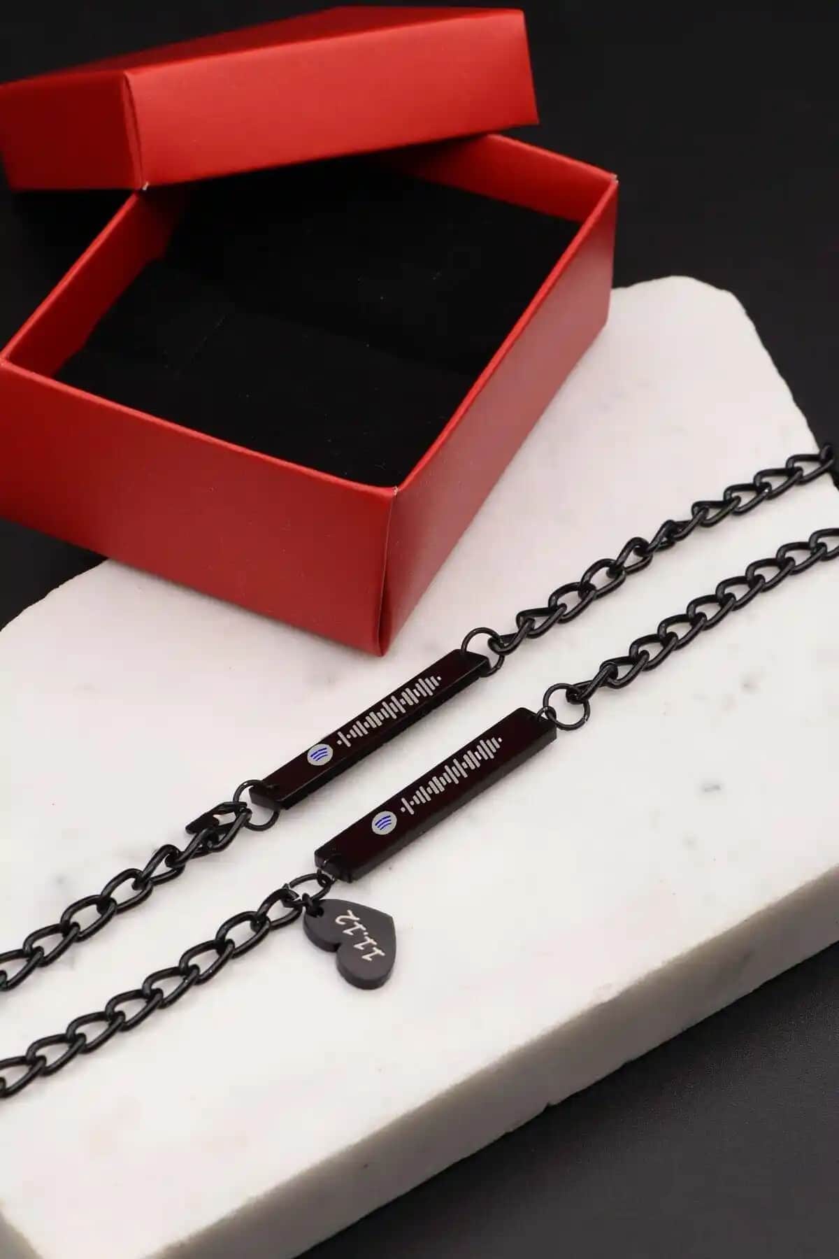 Northwatch Unisex Spotify Kodlu Siyah Çift Bileklik ve Sevgili Bileklikleri Özellikleri