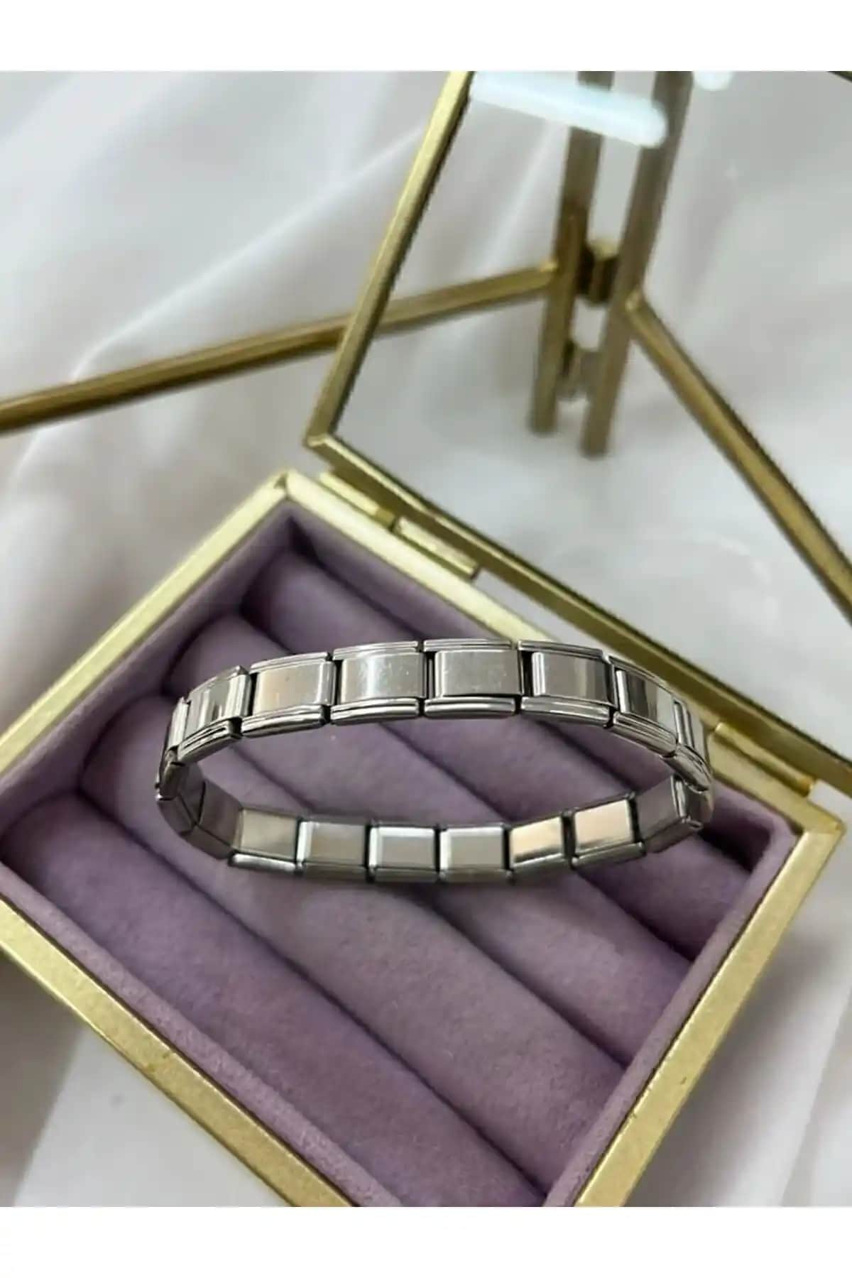 NTB Accessories İtalyan Tarzı Paslanmaz Çelik Charm Bileklik Unisex Şık Tasarım