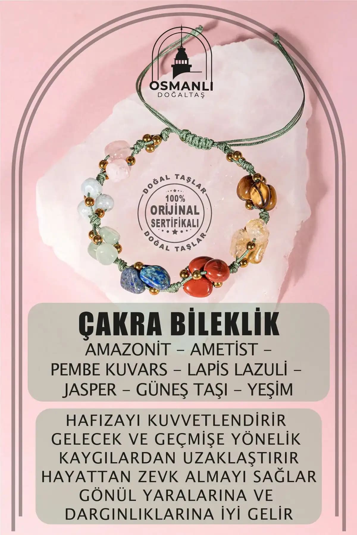Osmanlı Esintili Doğal Taş Sertifikalı Çakra Bileklikleriyle Enerjinizi Dengeleyin