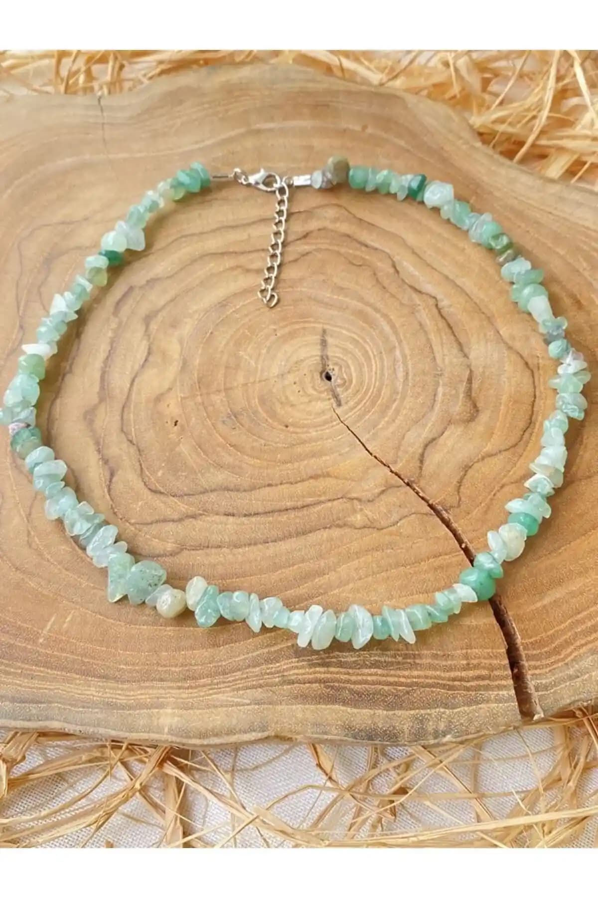 SARRAF Doğal Taş Aventurin Kadın Kolye Şık ve Enerjik Tasarım