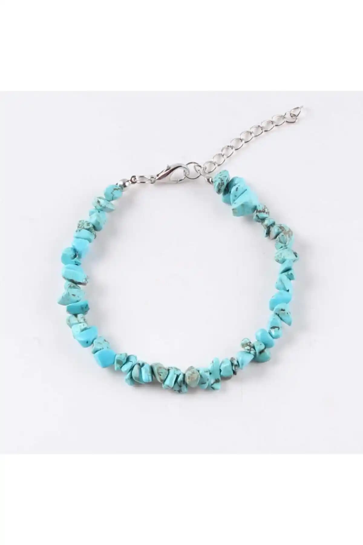 SARRAF Doğaltaş Turkuaz Kırık Bileklik: Şıklık ve Spiritüel Faydalar Bir Arada