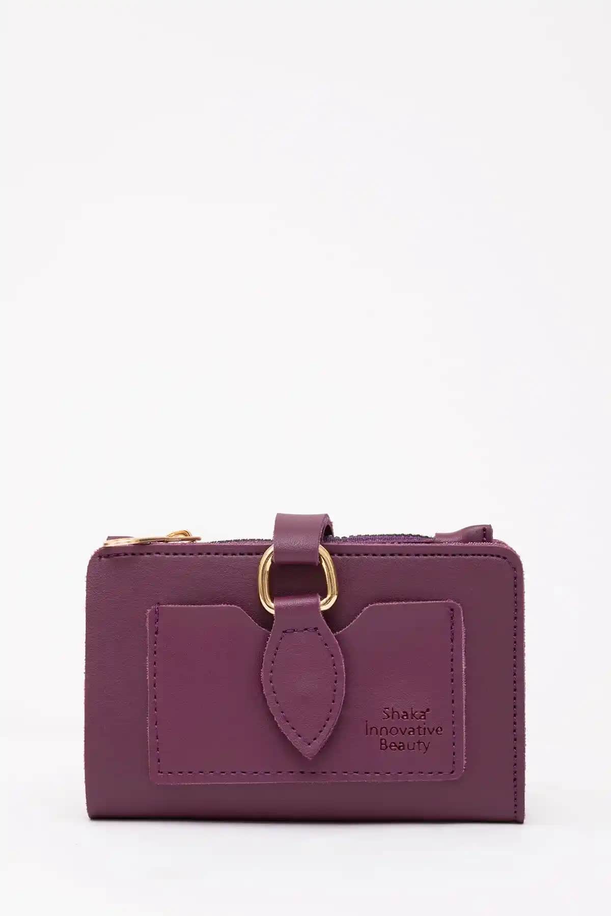 Shaka Mor Damla Tokalı İmitasyon Deri Cüzdan Günlük ve Özel Kullanım İçin Ideal