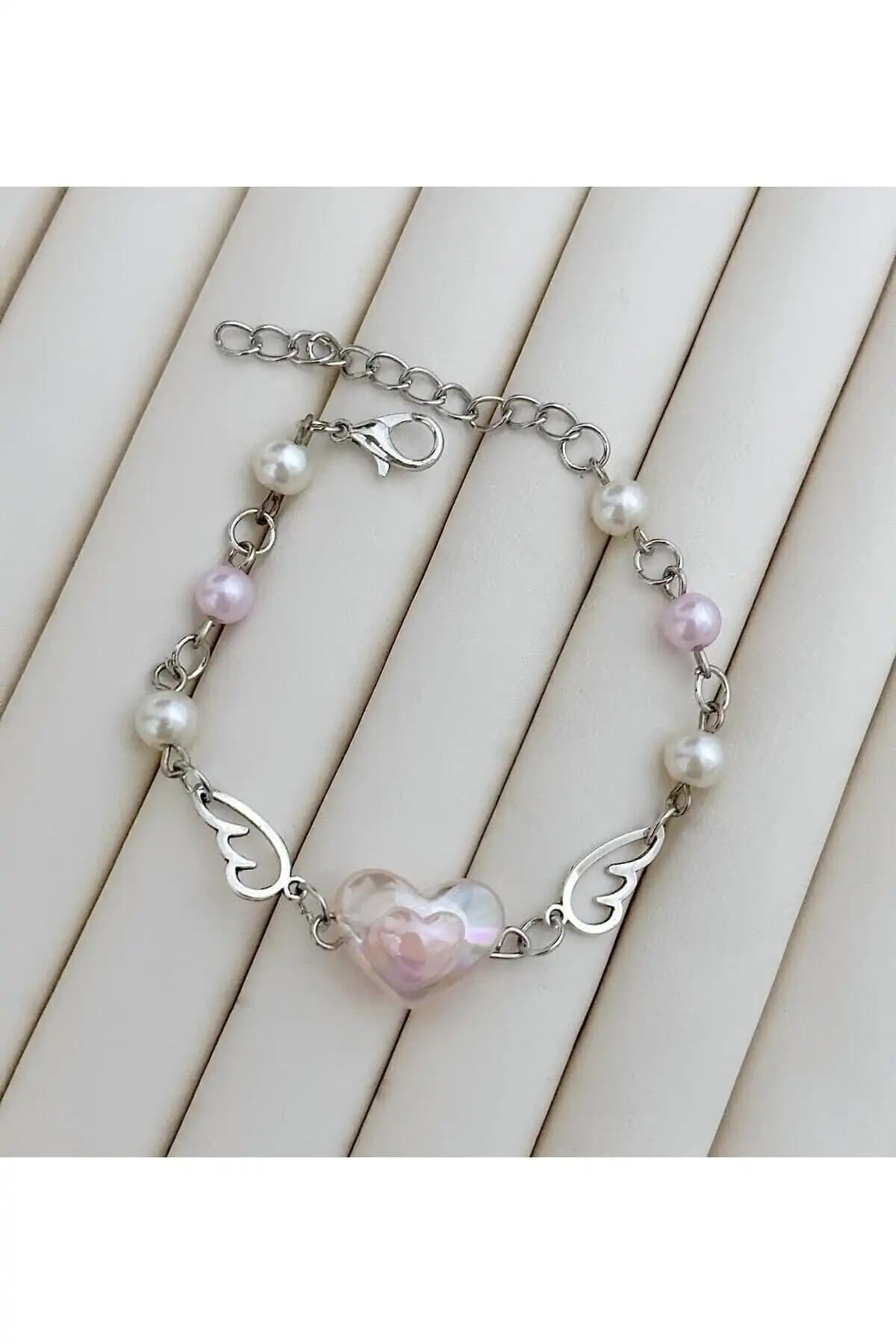 Sleyshop Melek Kanatlı Pembe Boncuk Bileklik: Zarif ve Anlamlı Takı Seçeneği