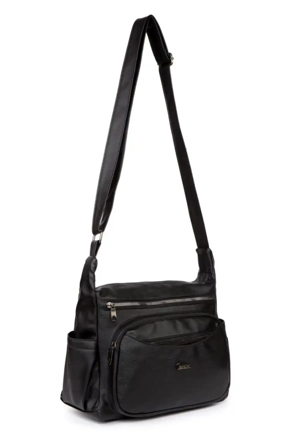 Smurne Frappe Kadın Orta Boy Siyah Çanta Günlük ve Şık Kullanım İçin Uygun