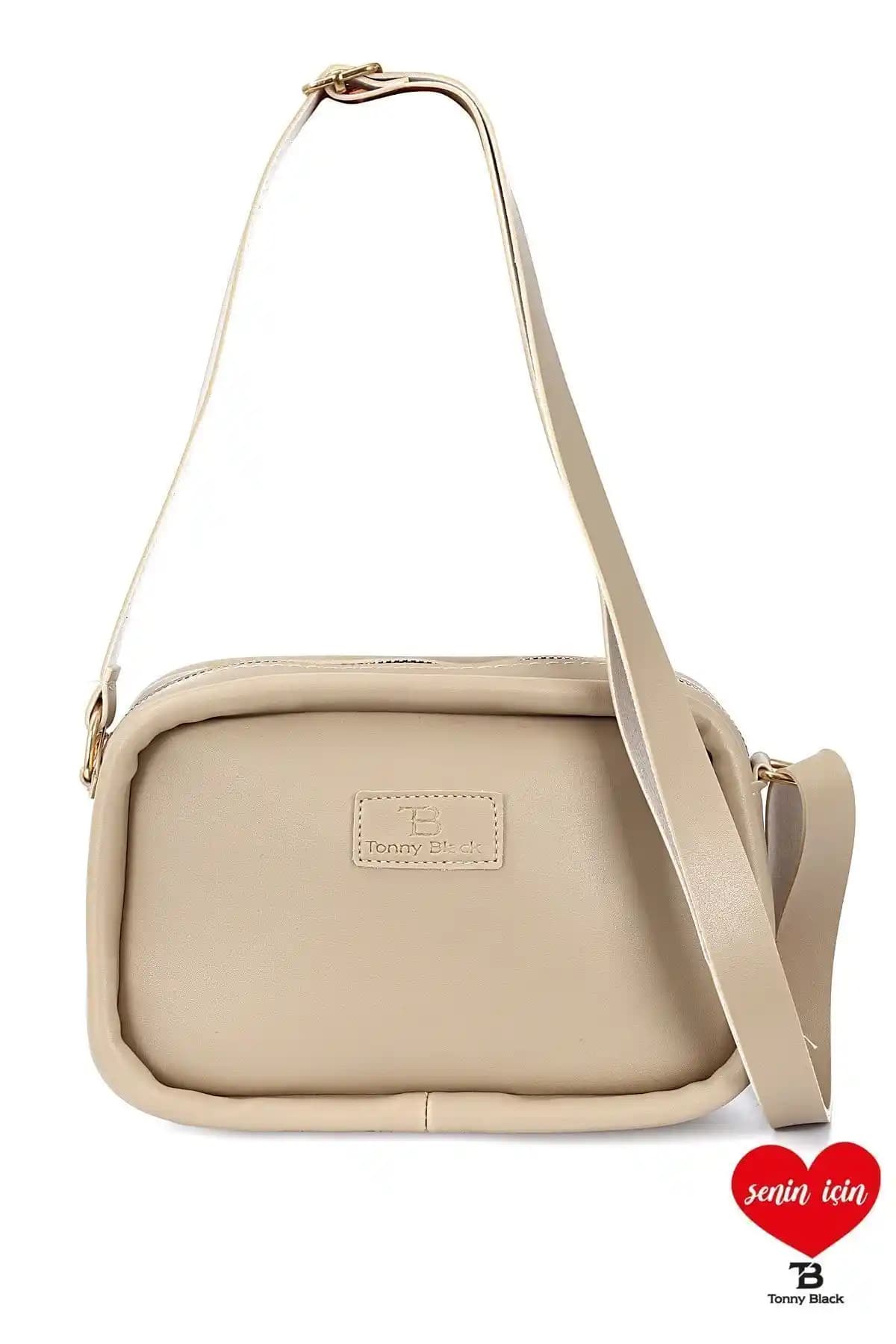 Tonny Black Kadın Fitilli Çapraz Askılı Fermuarlı Mini Deri Çanta Şık ve Çok Yönlü Tasarım