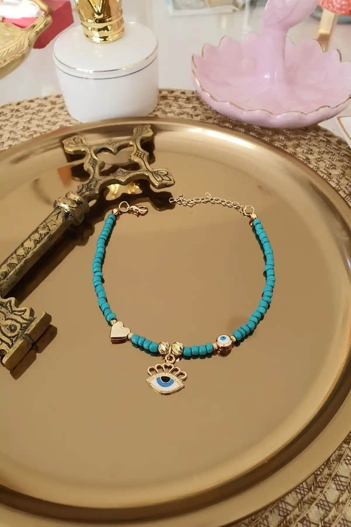 Trendy Butik Turkuaz Boncuklu Kalp Göz Nazar Aparatlı Halhal Özellikleri ve Kullanım İpuçları