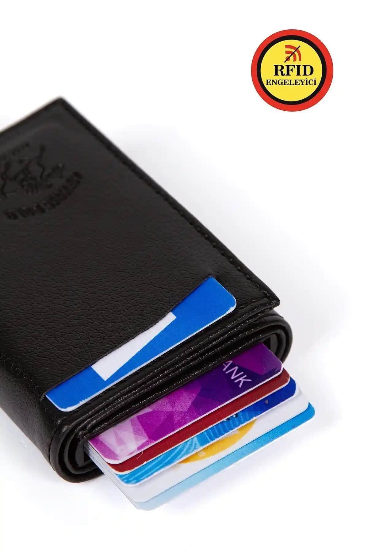 Tuldar Siyah RFID Kart Otomatik Çekim Mekanizmalı ve Çok Fonksiyonlu Cüzdan Özellikleri