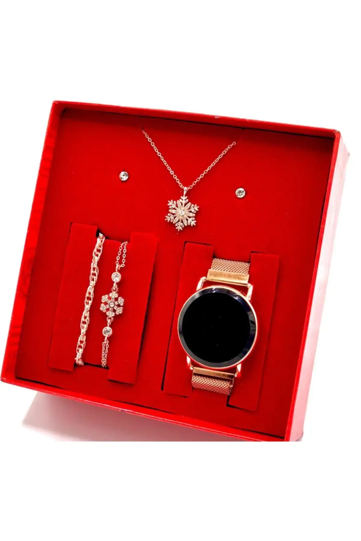 WessCollection Kadın Dokunmatik Saat ve Takım Seti Modern ve Şık Tasarım