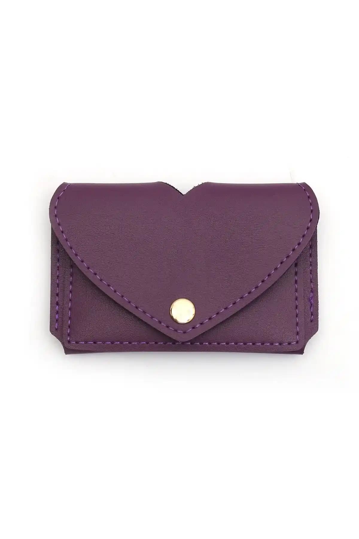 Womancraft Kadın Kartlık Kalp Cüzdan Mor: Şık ve Pratik Kullanım İçin Tasarlanmış