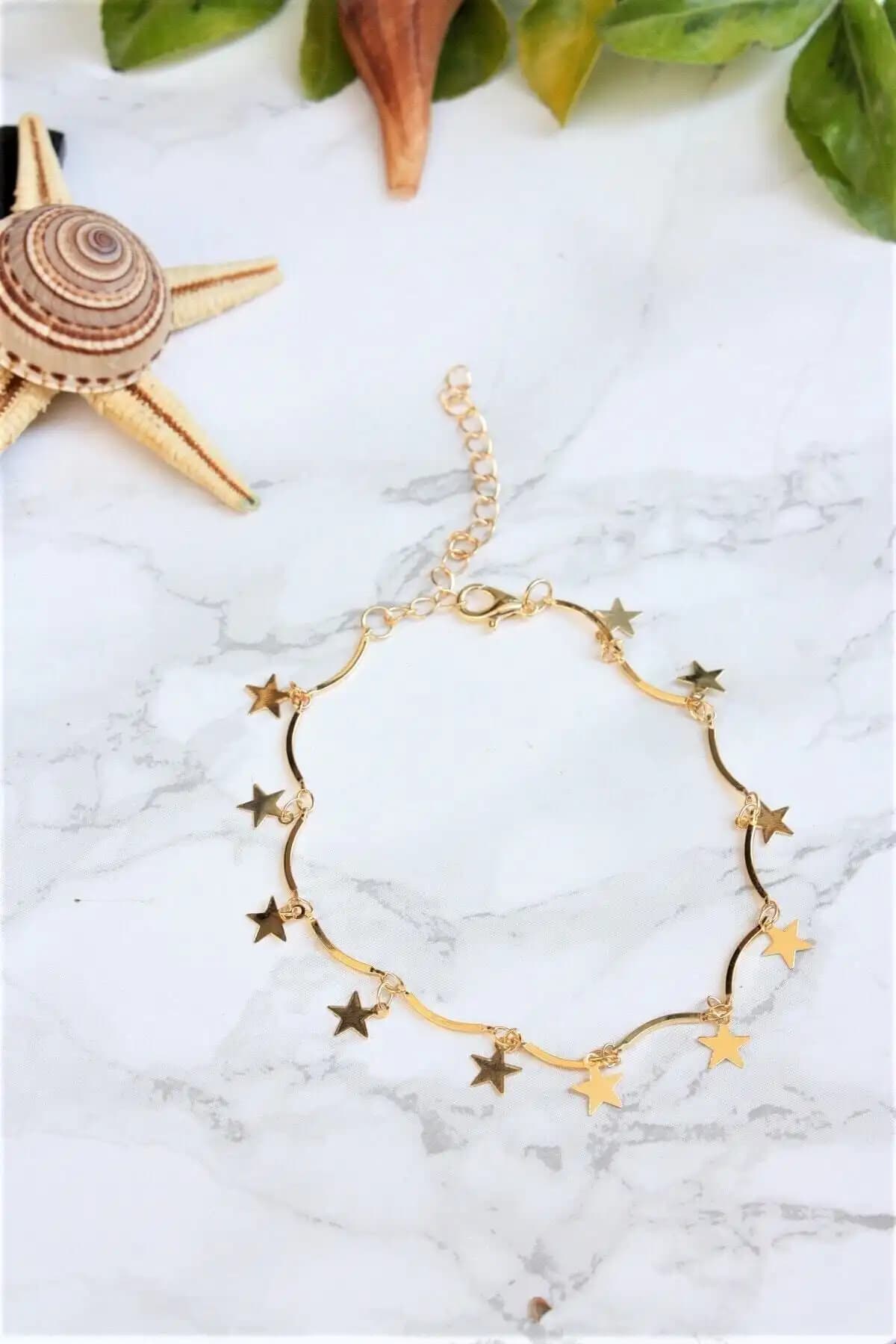 X-Lady Accessories Yıldız Motifli Altın Kaplama Halhal Günlük ve Şık Kombinler İçin Uygun