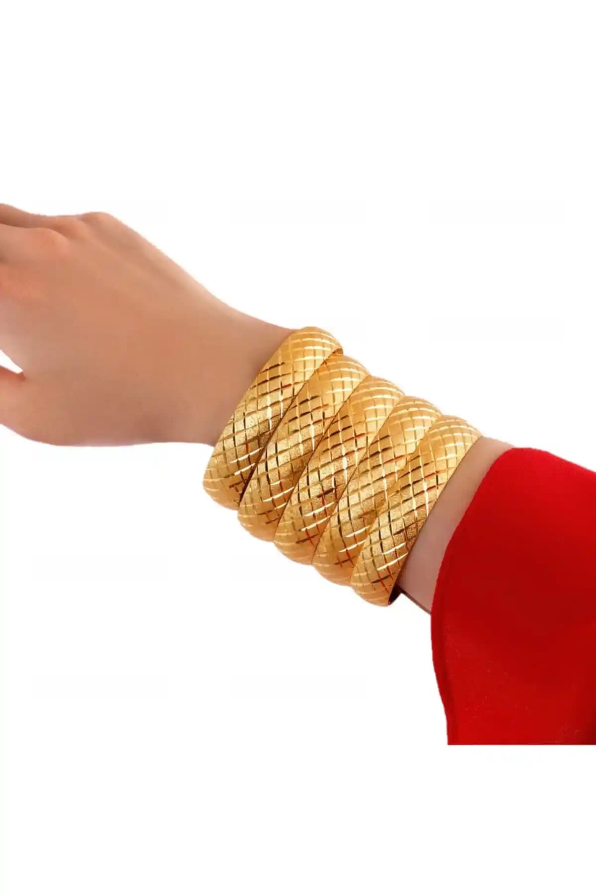 Yılz Gold 22 Ayar Altın Kaplama Baklava Model Bilezik Modern Tasarım