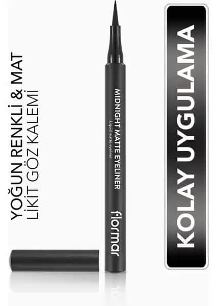 Flormar Midnight Matte Likit Eyeliner: Yoğun Pigment ve Mat Bitişin Özellikleri