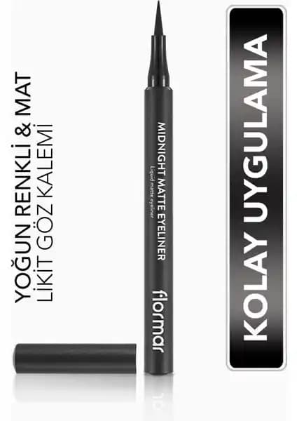 Flormar Midnight Matte Likit Eyeliner: Yoğun Pigment ve Mat Bitişin Özellikleri