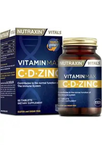 Nutraxin Vitamin Max C D Çinko: Bağışıklık Sistemi Destekleyici Takviye Ürünü
