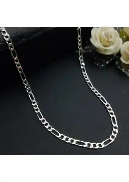 925 Ayar Gümüş Erkek Figaro Model Zincir Kolye Dayanıklı ve Şık Tasarım