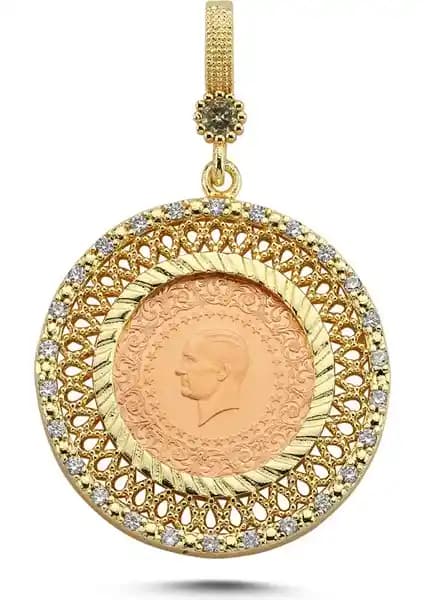 Altında Fırsat Çeyrek Altın Kolye Ucu: Saf Altın ve Taşlı Tasarım Özellikleri