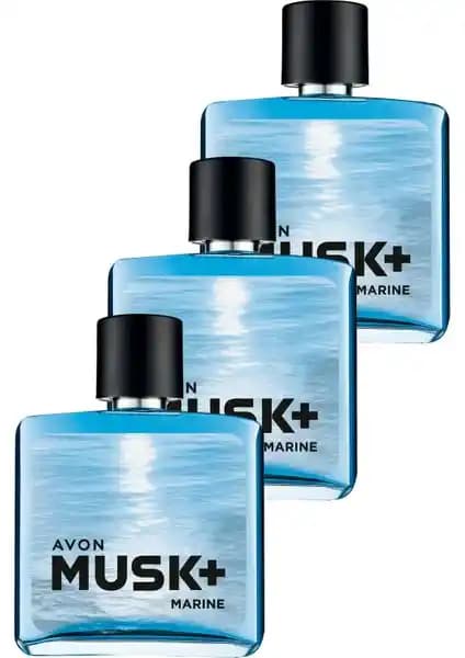 Avon Musk Marine Erkek Parfüm Edt 75 ml Üçlü Set ile Ferah ve Odunsu Koku Deneyimi