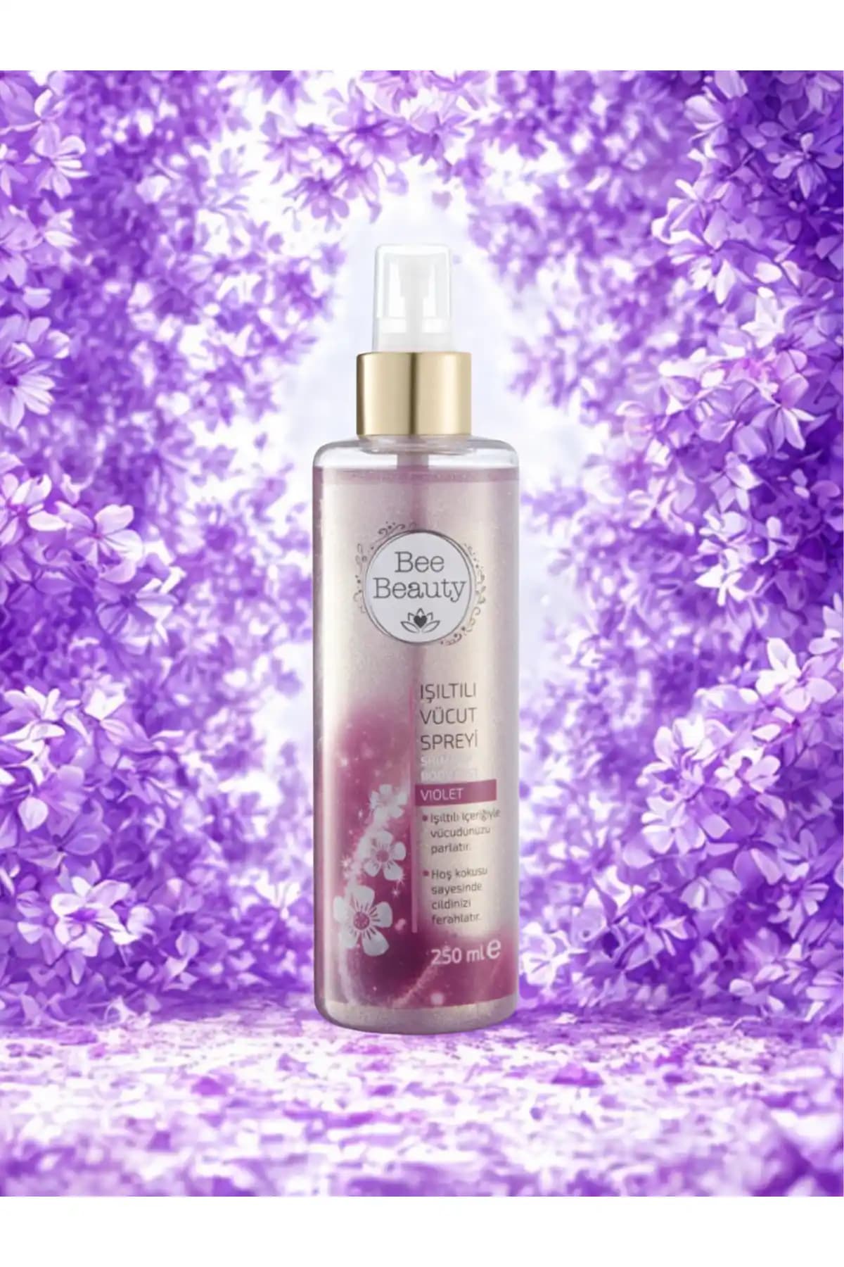 Bee Beauty Violet Işıltılı Vücut Spreyi: Parlaklık ve Ferahlık Sunan Güvenli Güzellik Ürünü