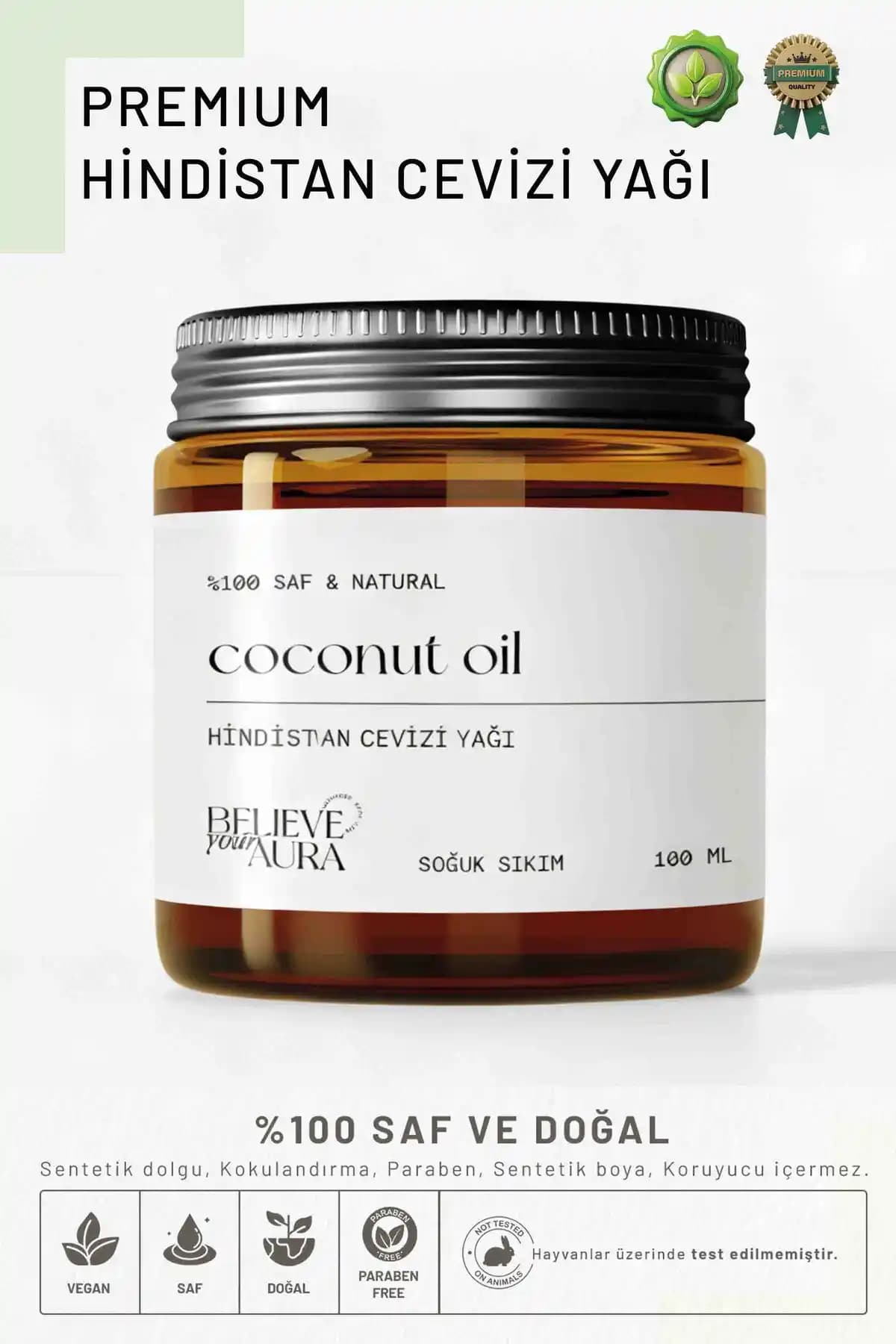 Believe Your Aura Hindistan Cevizi Yağı: Doğal ve Çok Amaçlı Bakım İçin Güvenilir Seçenek