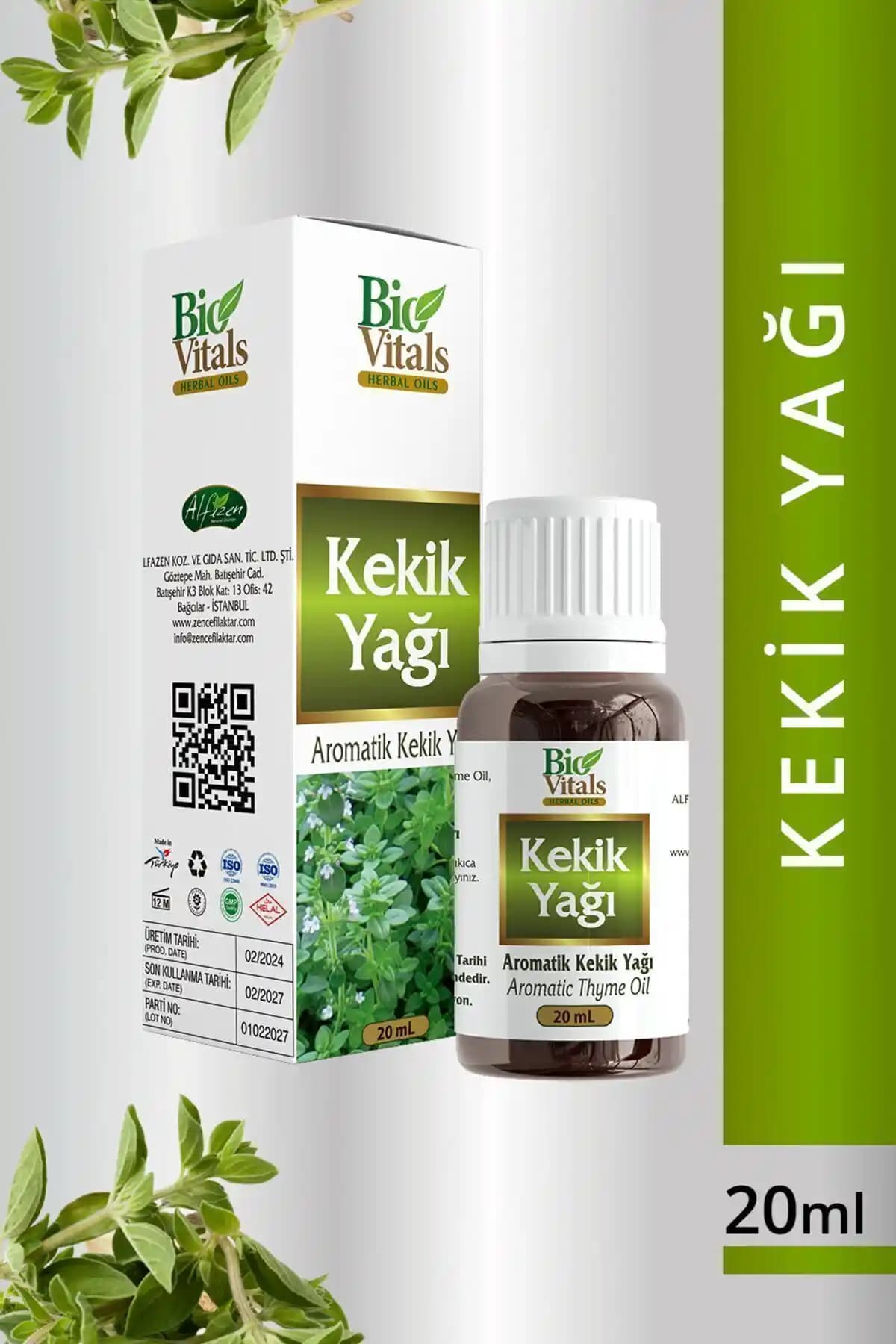 Bio Vitals Kekik Yağı 20ml Doğal Aromaterapi Ürünü Sağlık ve Güzellik İçin