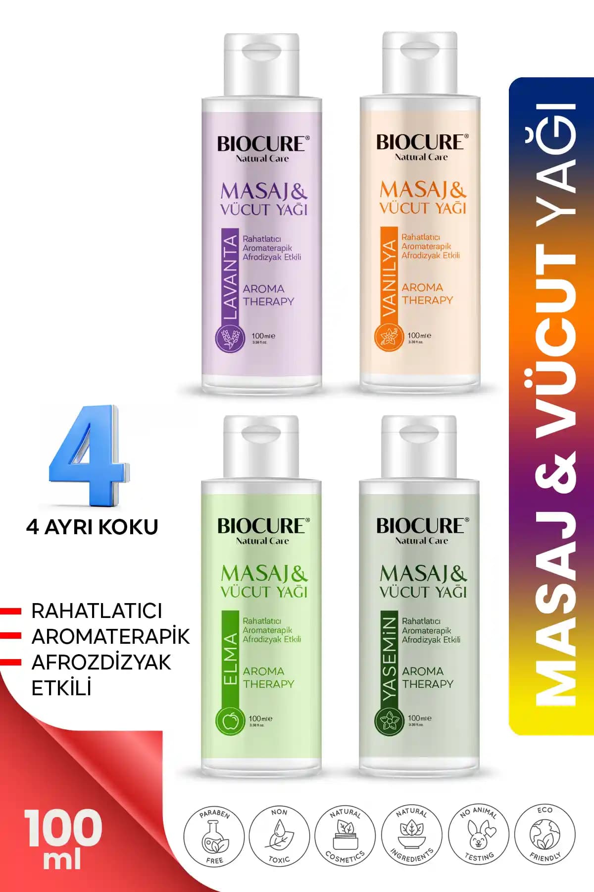 Biocure Rahatlatıcı Aromaterapik Masaj ve Vücut Bakım Yağı Doğal ve Çok Yönlü Rahatlama İçin