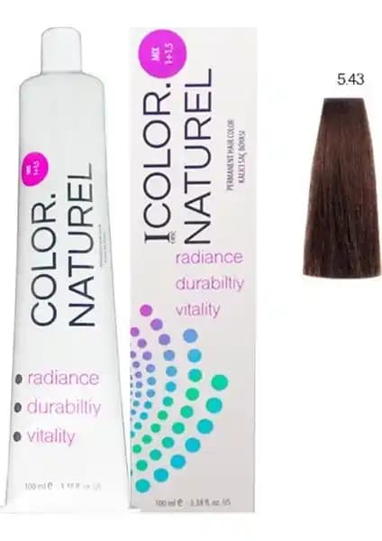 Color Naturel Saç Boyası 5.43 Koyu Bakır Altın: Doğal ve Kalıcı Saç Rengi İçin Profesyonel Çözüm