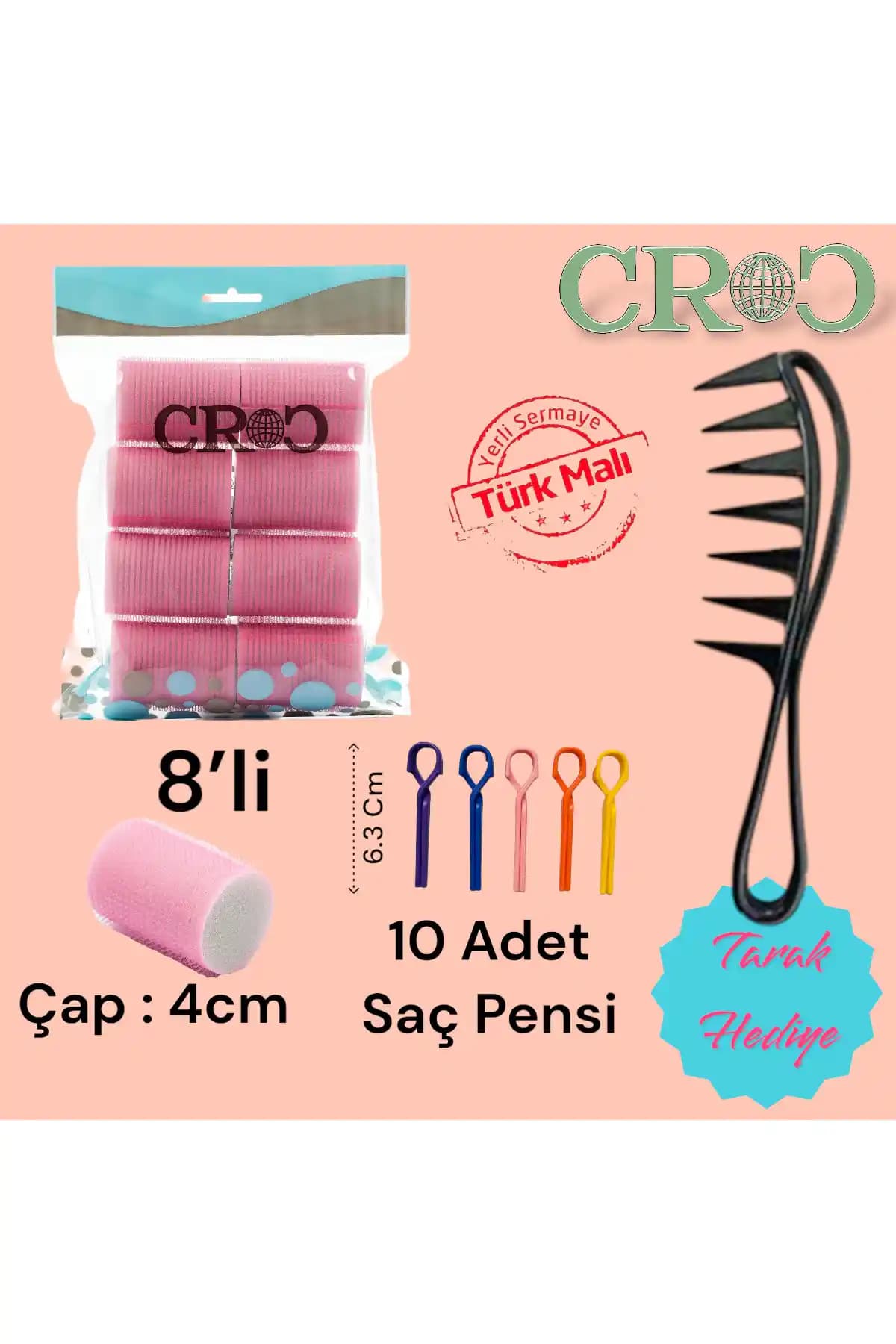 Croc 1207 Pembe Cırtlı Sünger Bigudi ile Hacimli ve Doğal Dalgalı Saçlar Yaratın