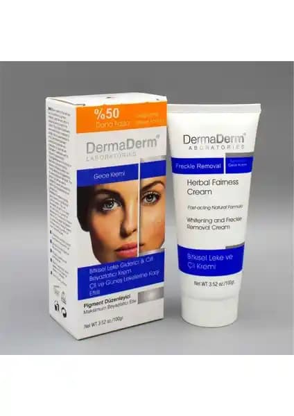 Dermaderm Bitkisel Leke Kremi: Doğal İçeriklerle Ciltteki Renk Eşitsizliklerini Azaltan Gece Kremi