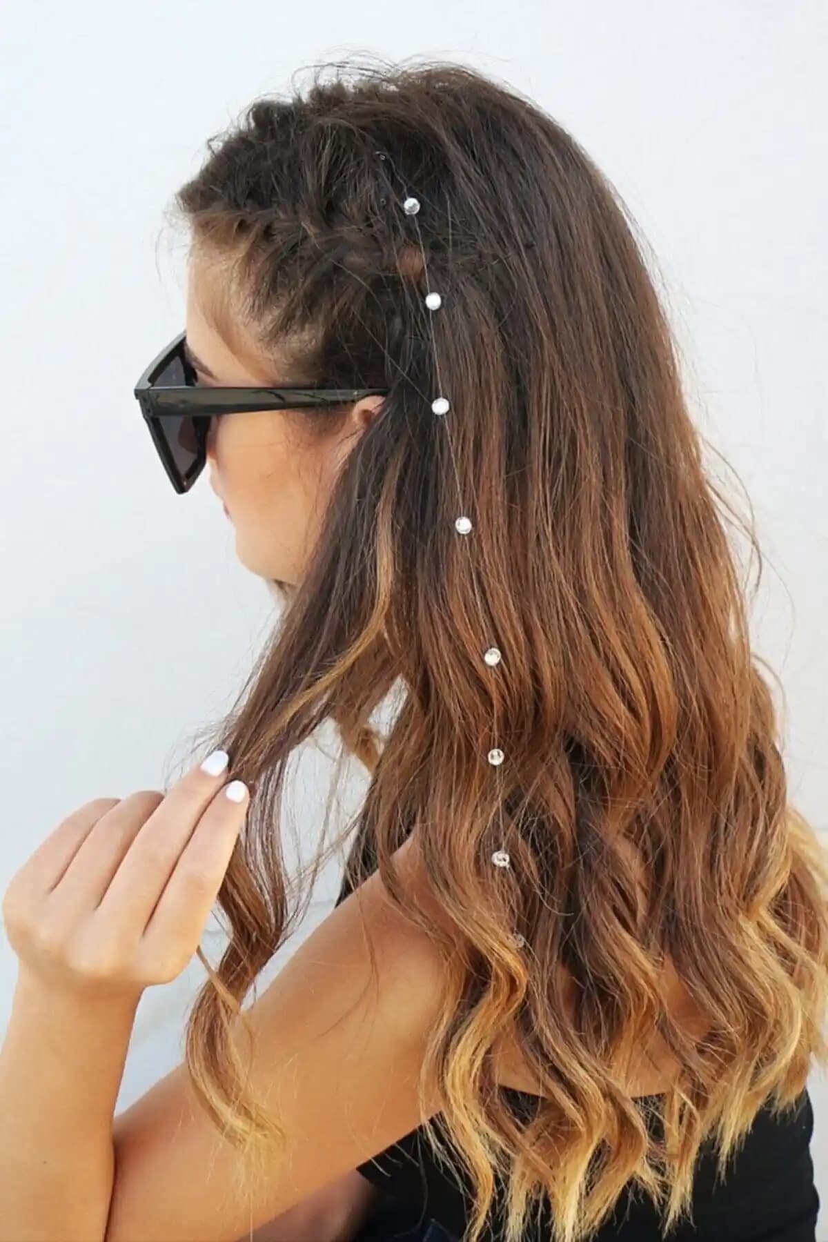 Design Look (H)taşlı Tel Tokalı Saç Aksesuarı 45 Cm Estetik ve Kullanışlı Tasarım