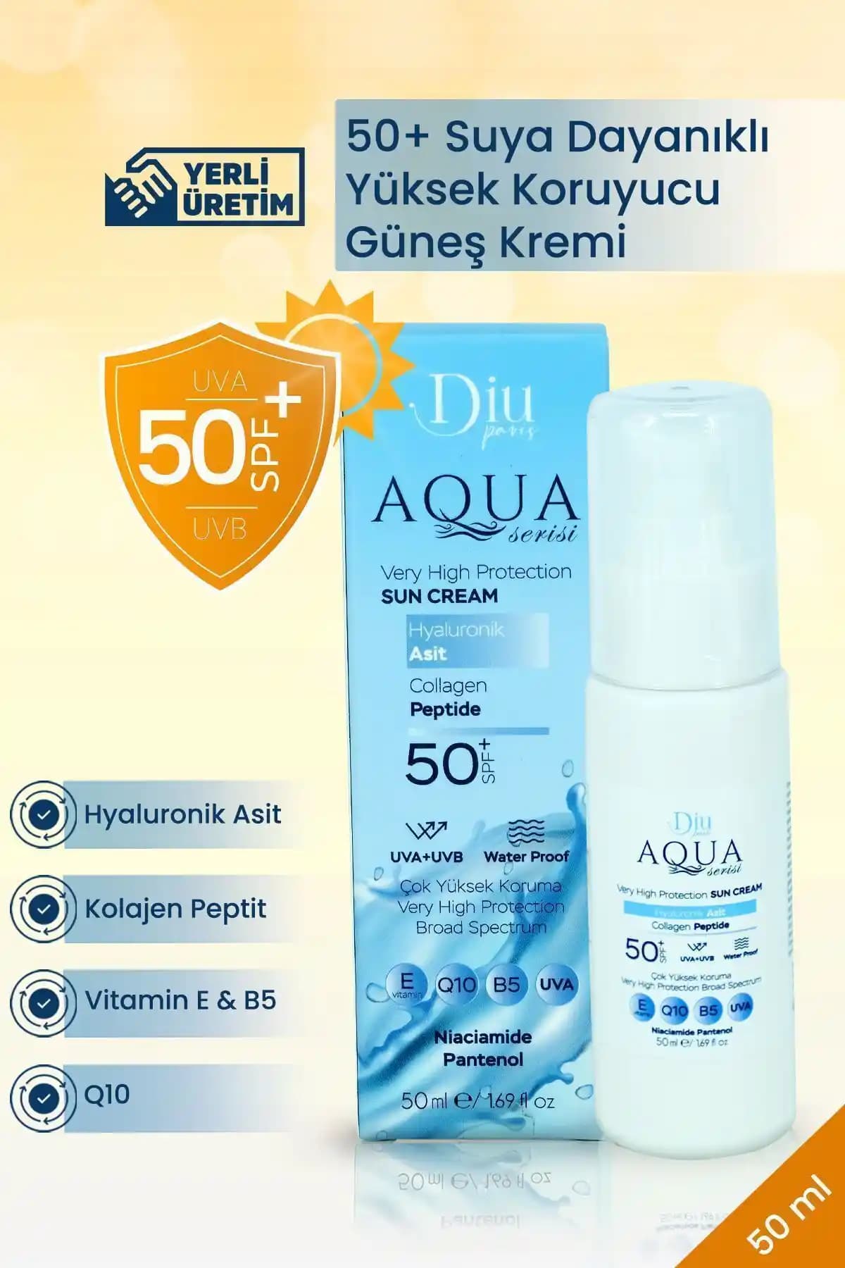Diu Paris Aqua SPF 50 Güneş Kremi: Yüksek Koruma ve Yaşlanma Karşıtı Özellikler