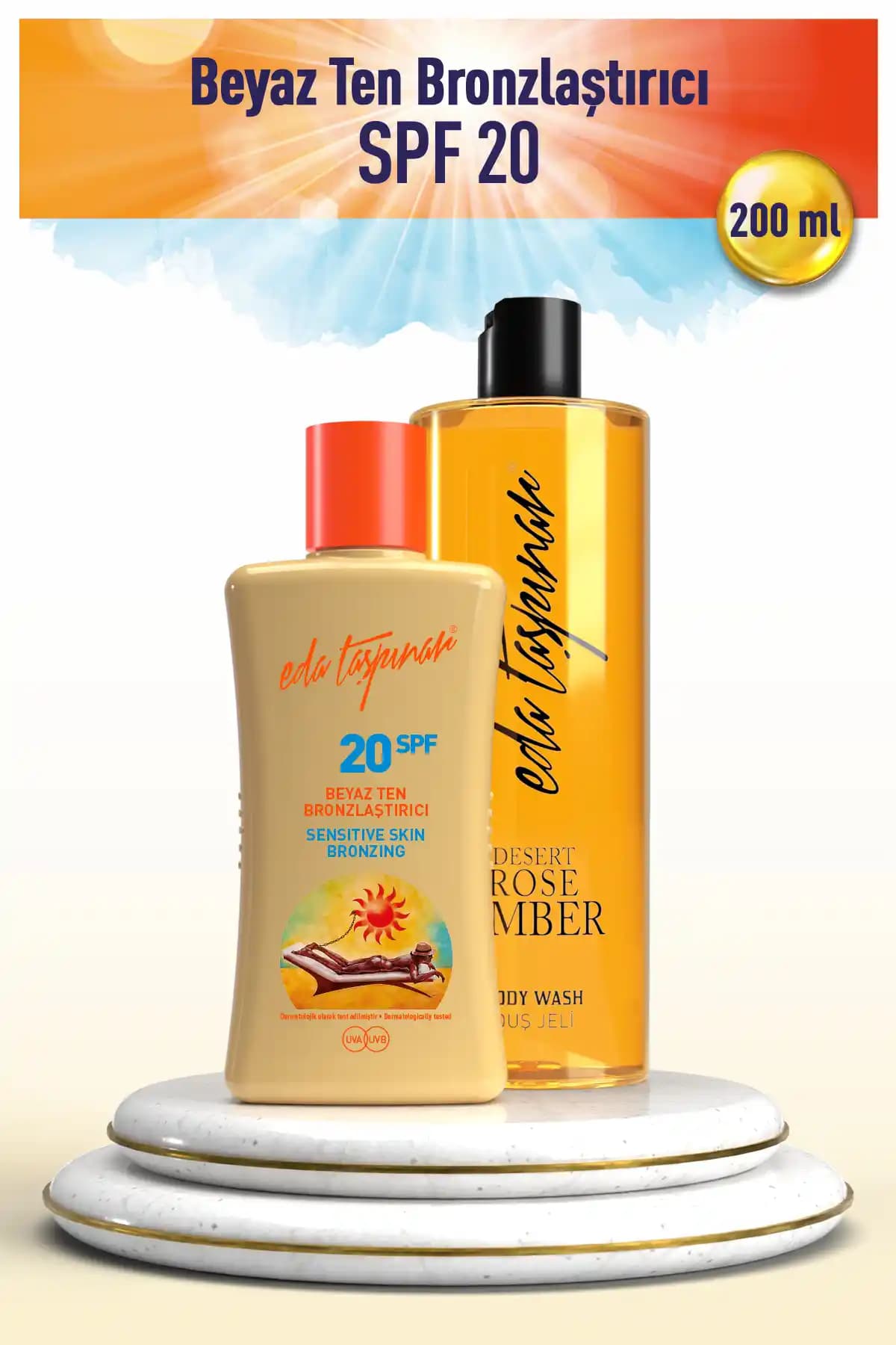 Eda Taşpınar Beyaz Ten Bronzlaştırıcı SPF20 ve Amber Duş Jeli İnceleme ve Kullanıcı Yorumları