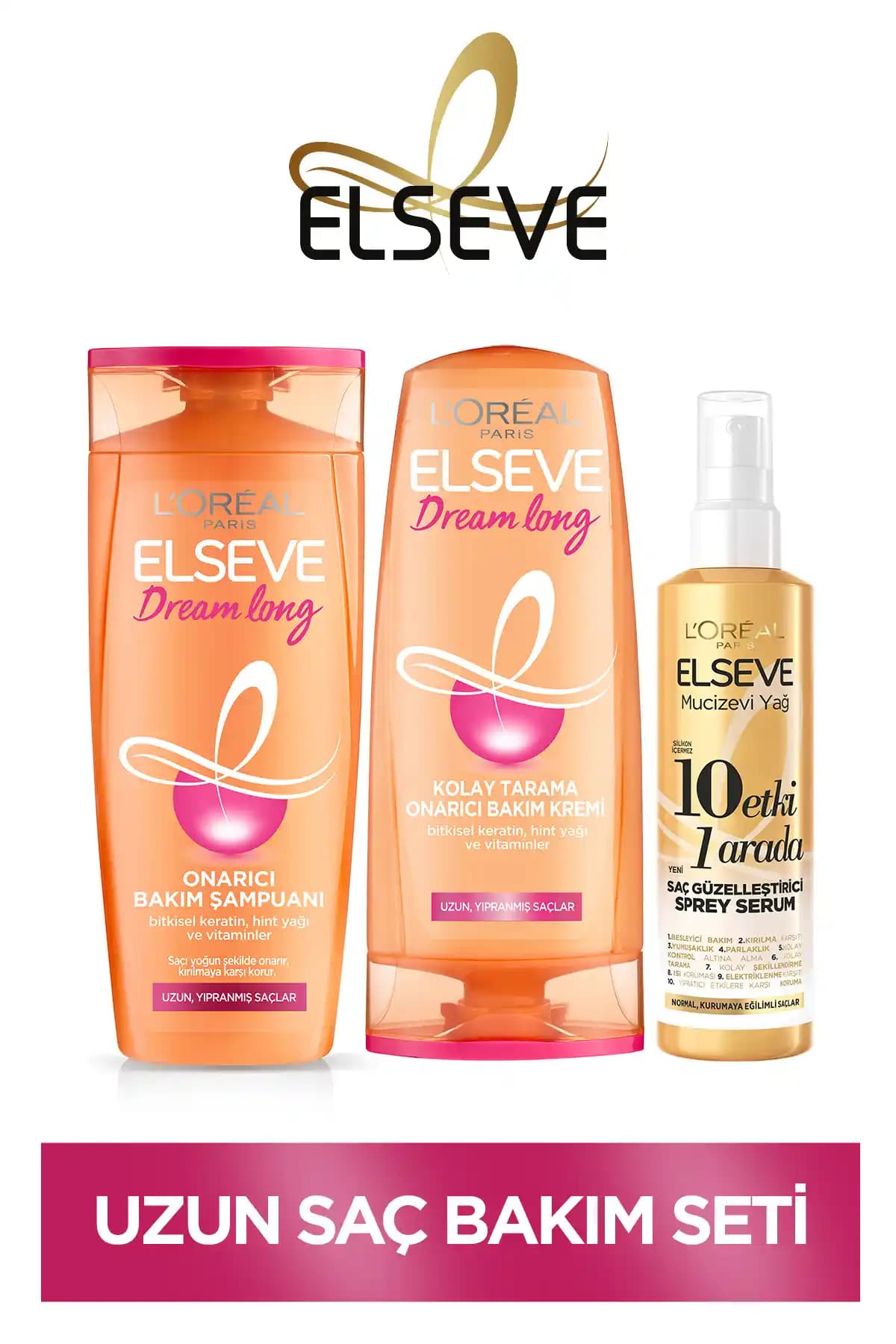 Elseve Dream Long Onarıcı Bakım Serisi: İnce Telli Saçlar İçin Güçlendirici ve Besleyici Ürünler