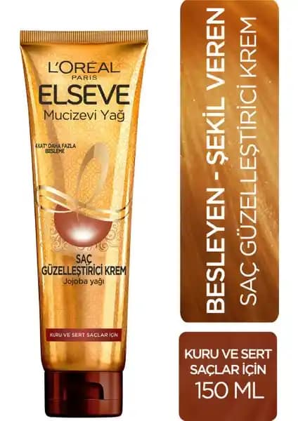 Elseve Mucizevi Yağ Saç Güzelleştirici Krem: Kuru ve Sert Saçlar İçin Güçlendirici Bakım Çözümü