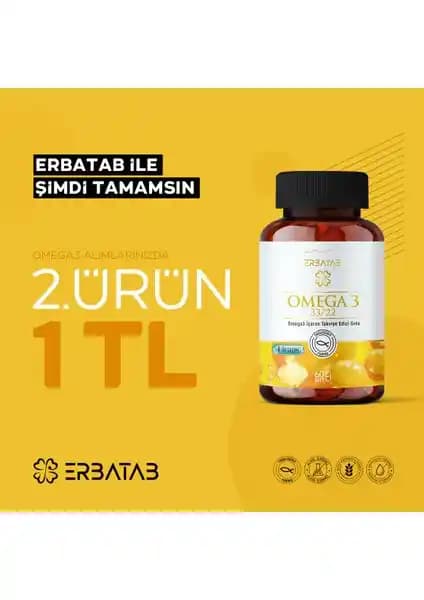 Erbatab Omega 3 Balık Yağı 33/22: Yüksek Biyoyararlanımlı Omega-3 Takviyesi