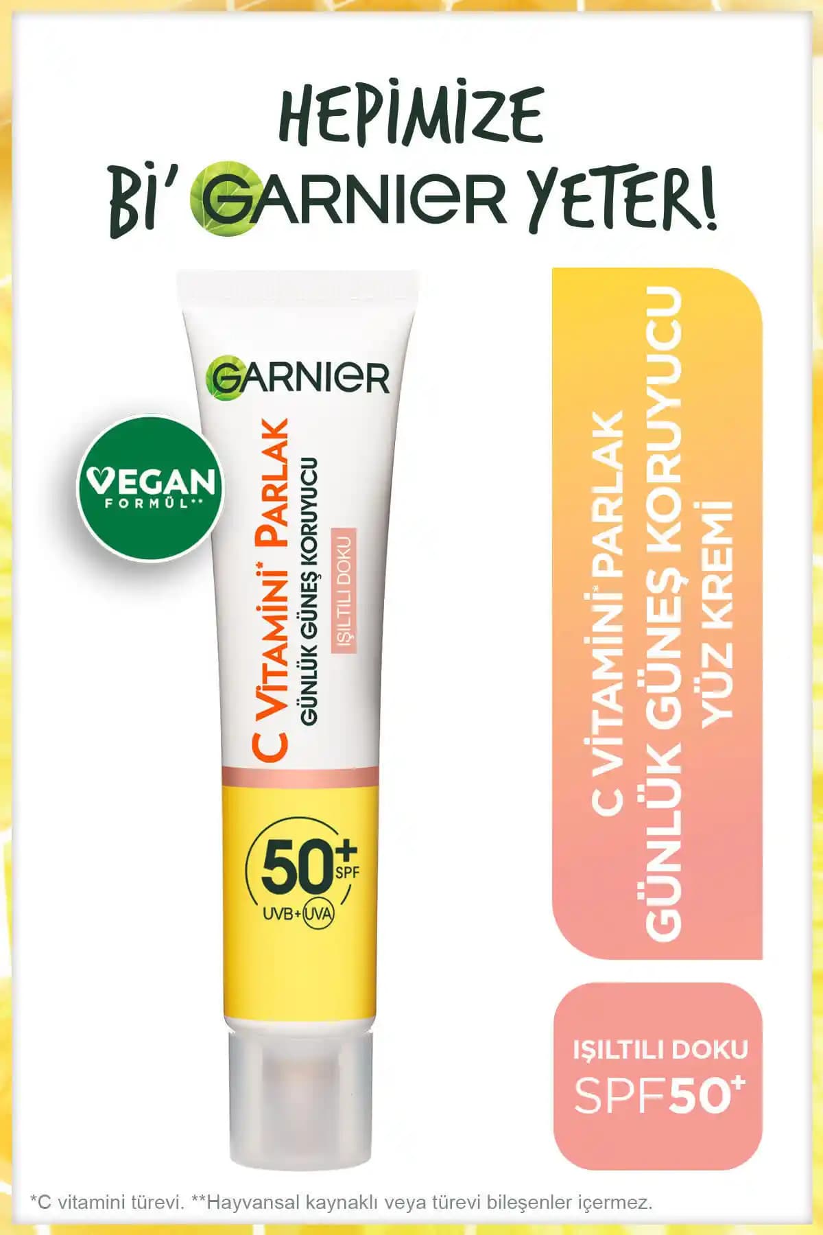 Garnier C Vitamini Parlak Günlük UV Korumalı Yüz Kremi Yüksek SPF ile Cilt Sağlığını Destekler