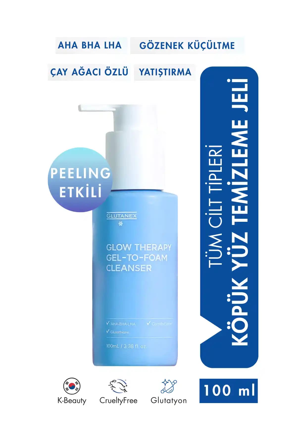 GLUTANEX Peeling Etkili Köpüren Yüz Temizleme Jeli Cilt Bakımında Yenilikçi Çözüm