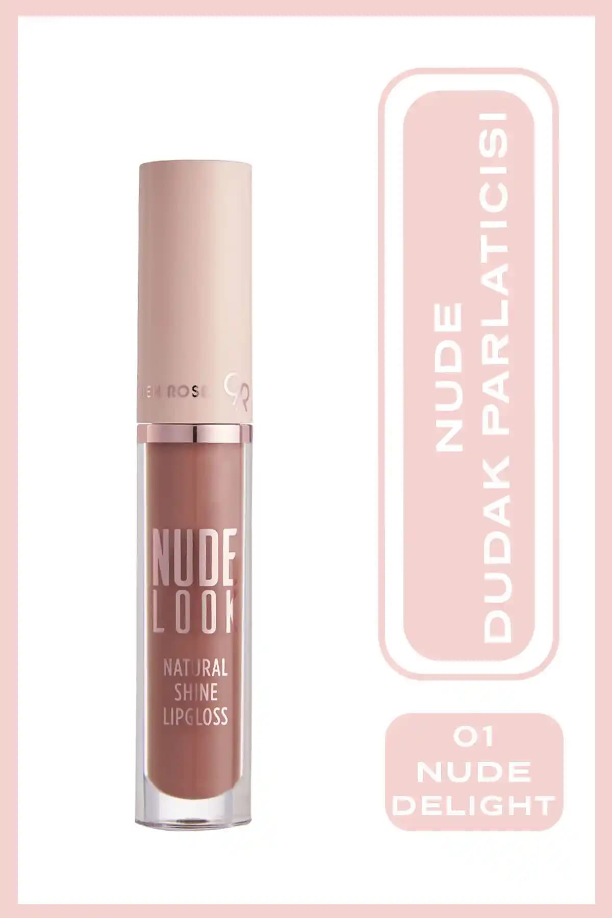 Golden Rose Nude Look Natural Shine Lipgloss No 01 Nude Delight ile doğal ve parlak dudaklara ulaşın
