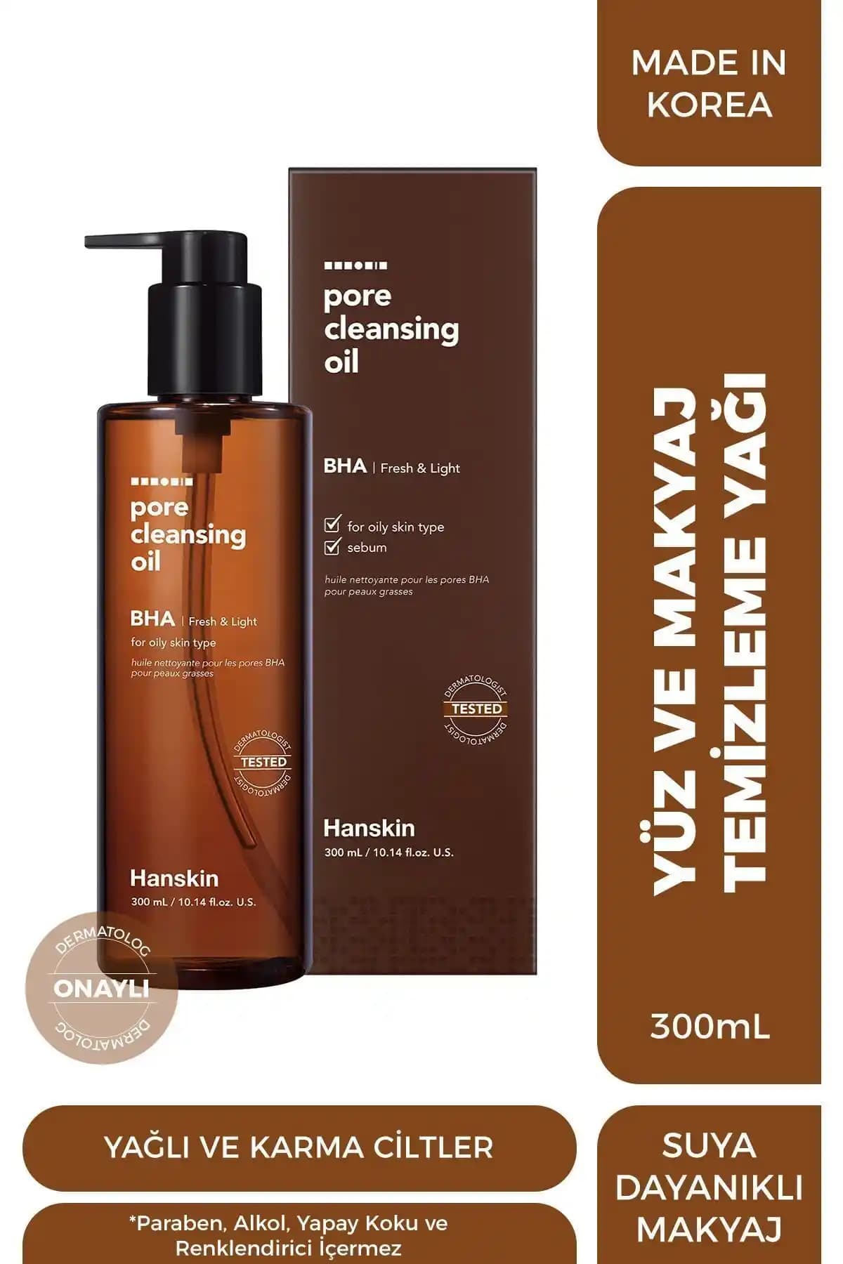 Hanskin Pore Cleansing Oil Bha Karma ve Yağlı Ciltler İçin Derinlemesine Temizlik Sağlar