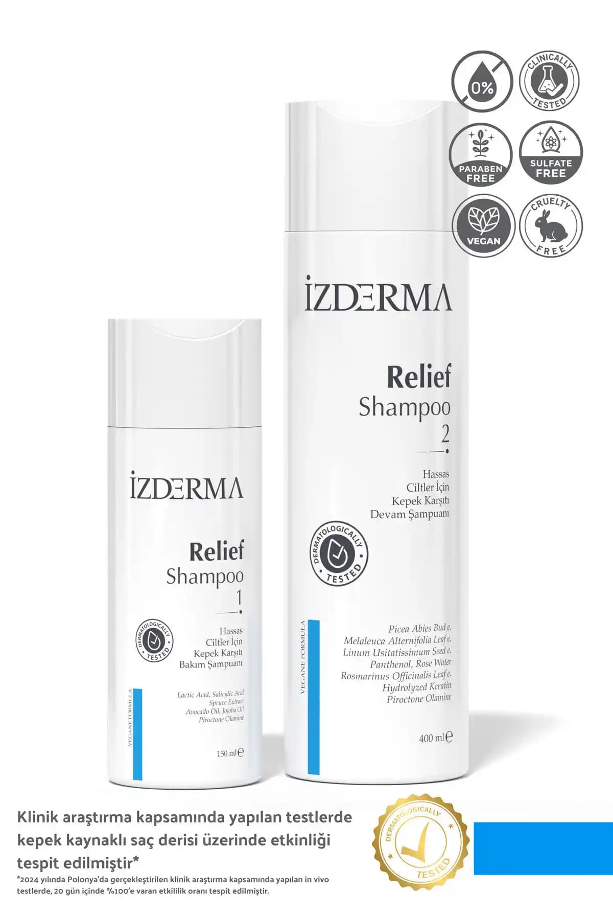 İzderma Relief Şampuanı Kepek ve Kaşıntıya Karşı Güçlü Doğal Çözüm Sağlayan Türkiye Menşeli Ürün