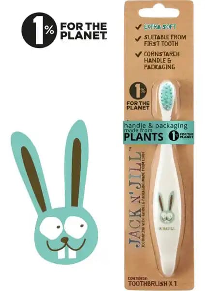 Jack N' Jill Tamamen Doğal Çocuk Diş Fırçası Bunny Güvenli ve Çevre Dostu