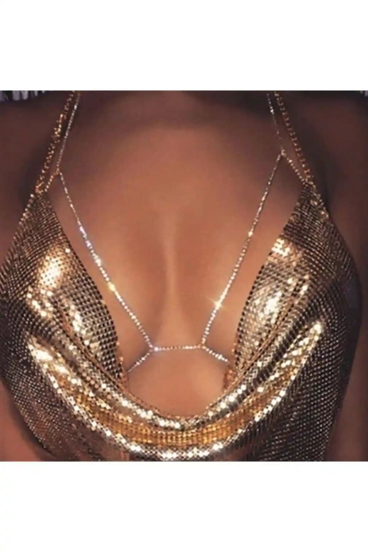 Kristal Taşlı Vücut Aksesuarı Şıklık ve Parlaklık Sunan Zarif Tasarım