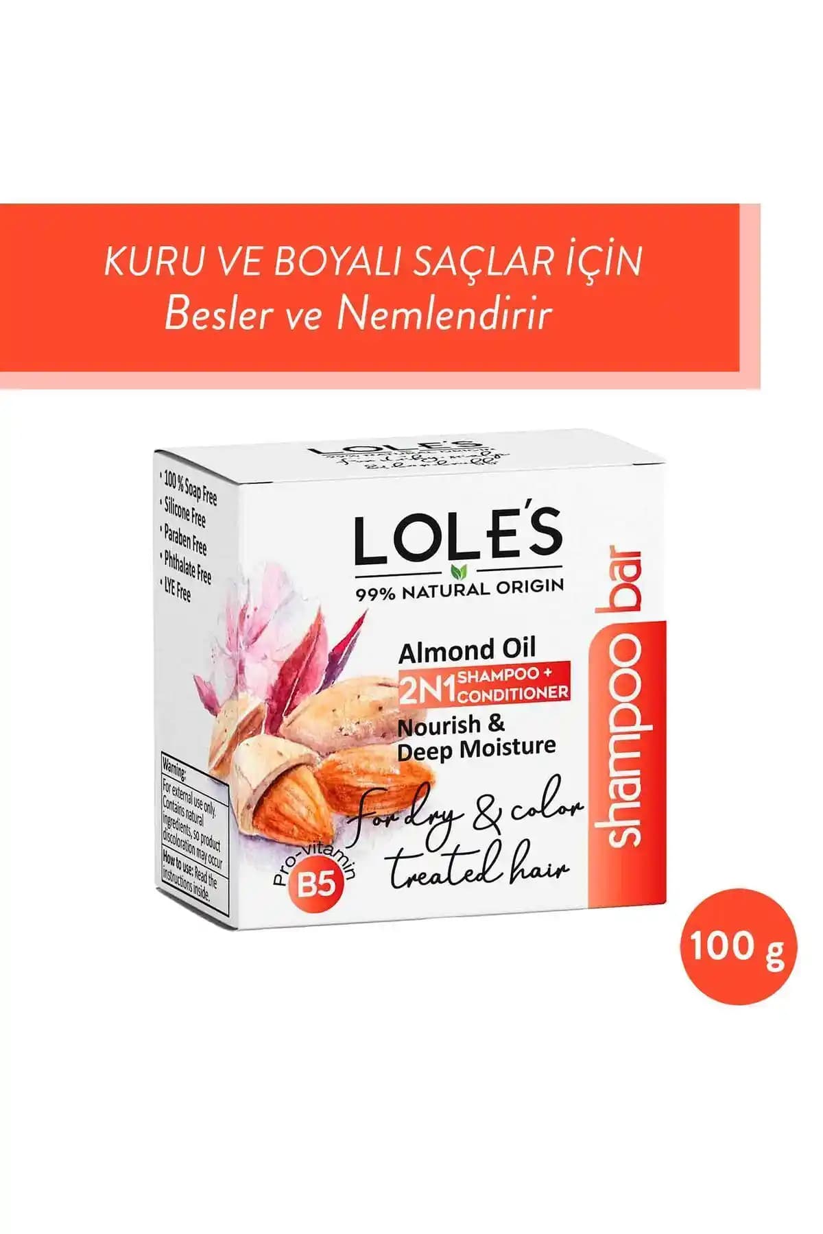 Lole’s Katı Şampuan ve Saç Kremi Badem Yağı ile Doğal ve Sürdürülebilir Saç Bakımı Ürünü