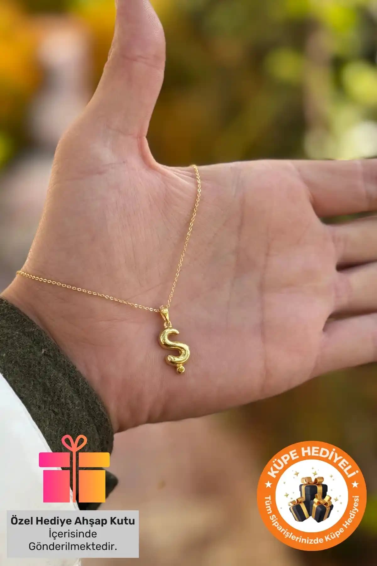 Lucente Jewellery 3 Boyutlu Harf Kolye Kişisel ve Şık Takı Seçeneği