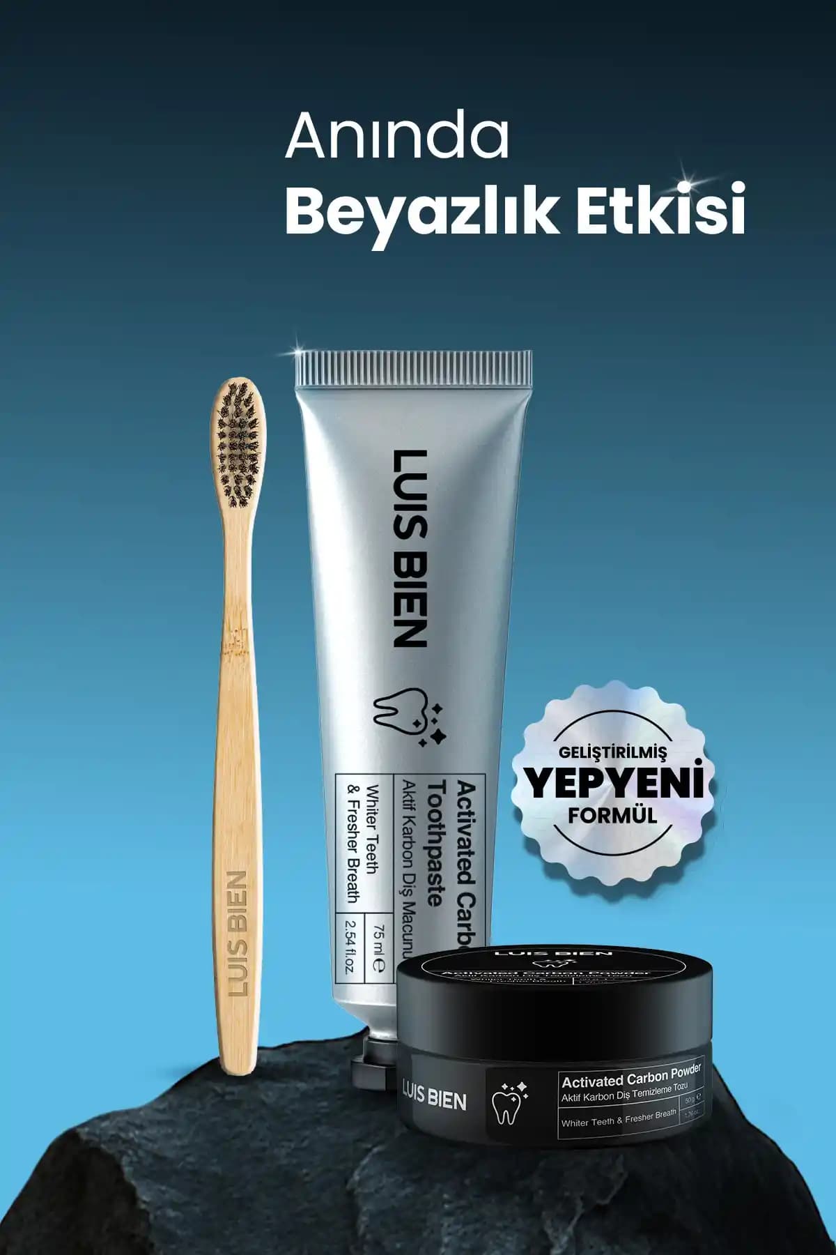 Luis Bien Organik Aktif Karbon Diş Beyazlatma Seti ile Doğal ve Güvenli Ağız Bakımı