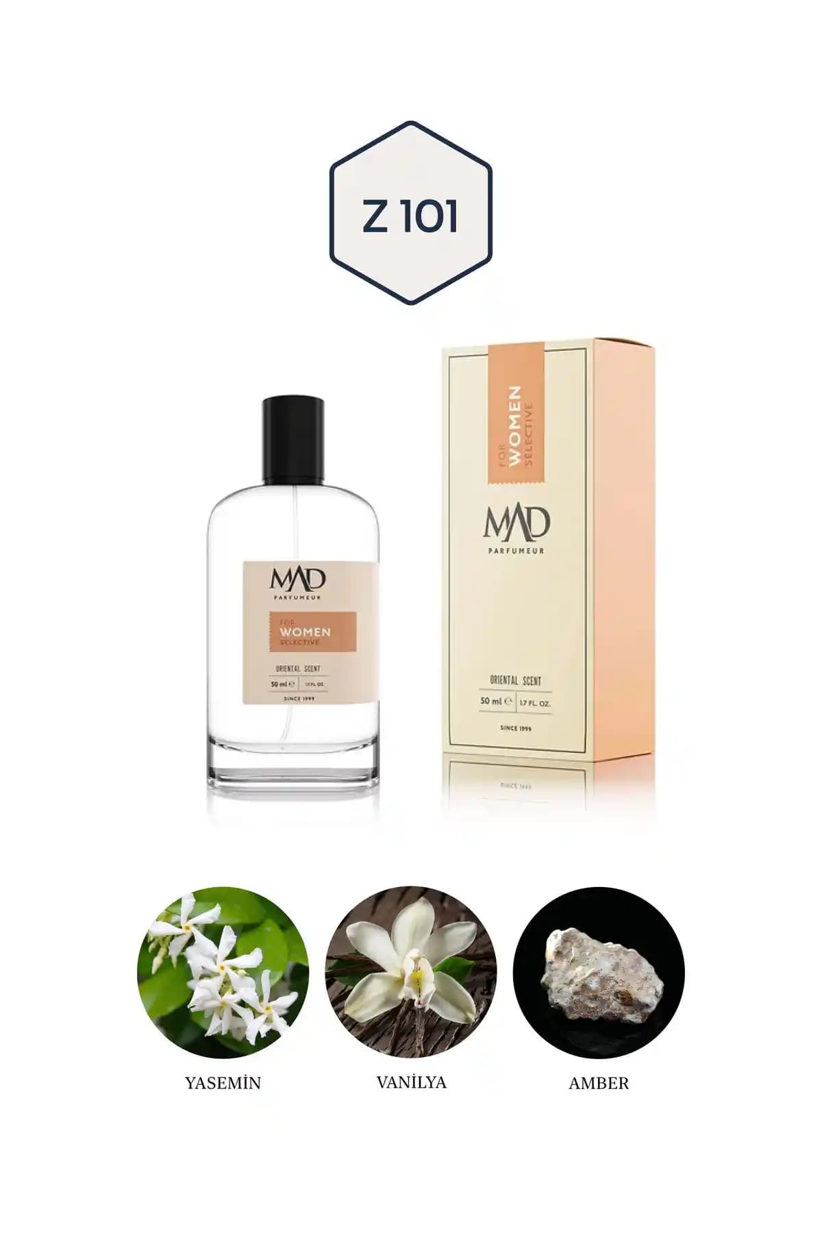Mad Z101 Selective Kadın Parfümü 50 ml Kalıcı ve Zarif Aromasıyla Öne Çıkar