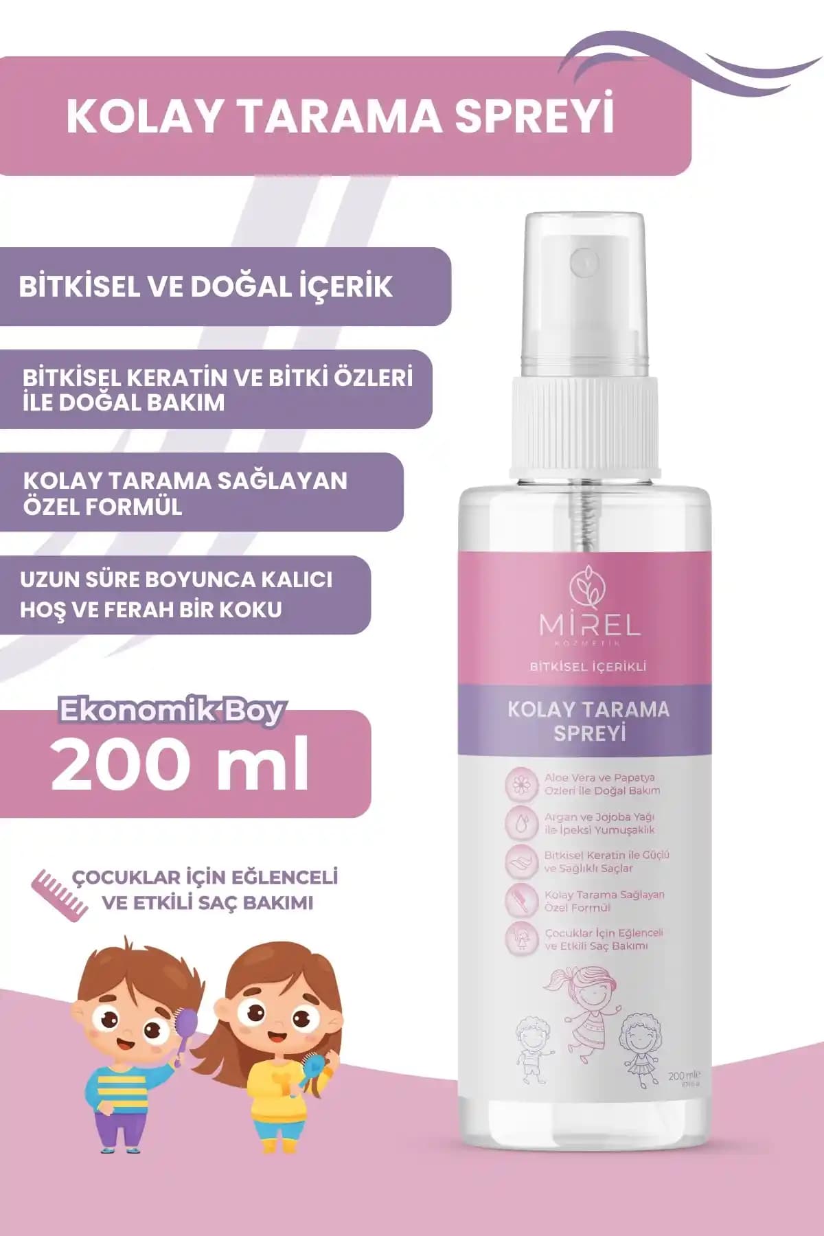 MİREL KOZMETİK Kolay Tarama Spreyi: Zor Taranan Saçlar İçin Pratik ve Etkili Çözüm