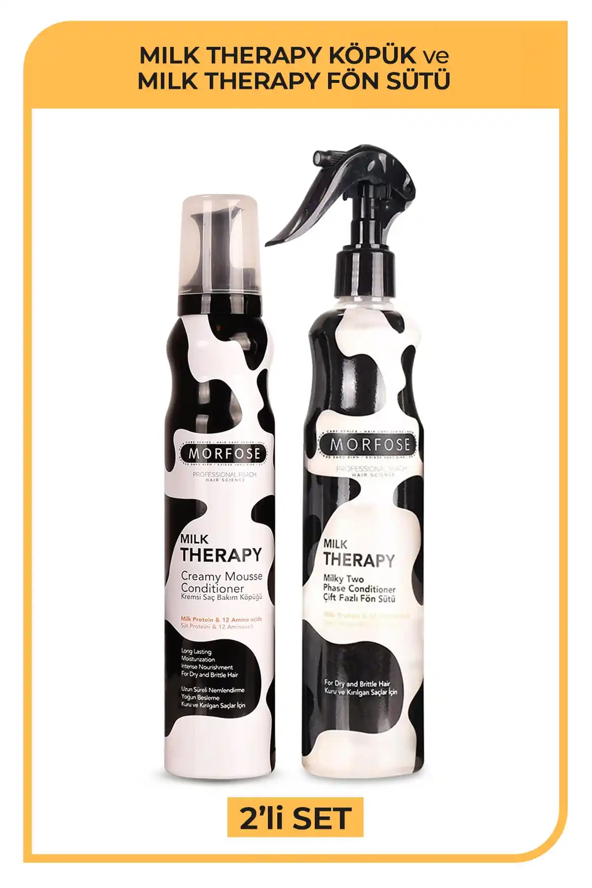 Morfose Milk Therapy Saç Bakım Seti Kuru ve Hasar Görmüş Saçlar İçin Güçlendirici Ürünler