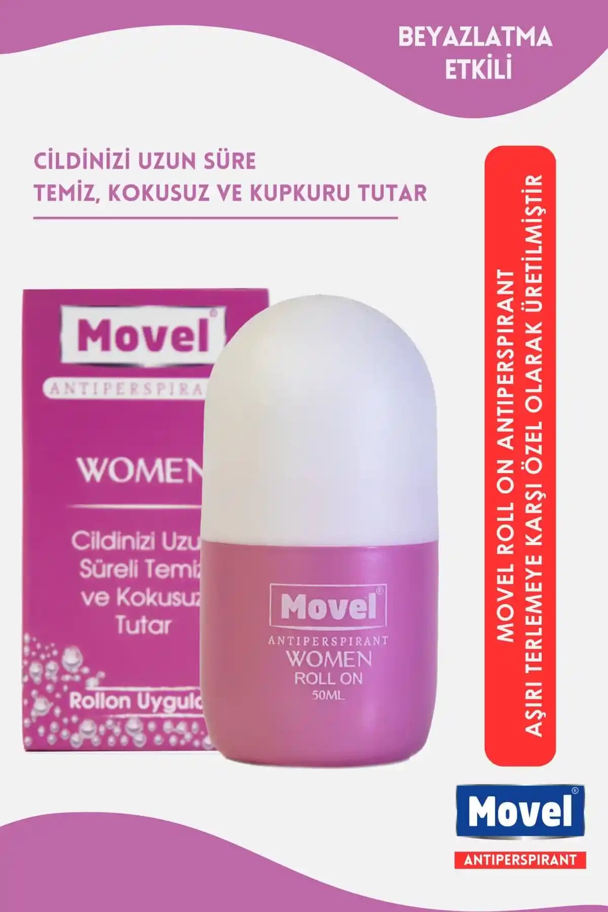 Movel Antiperspirant Roll-On Kadınlar İçin Günlük Ter ve Koku Kontrolü Sağlayan Ürün