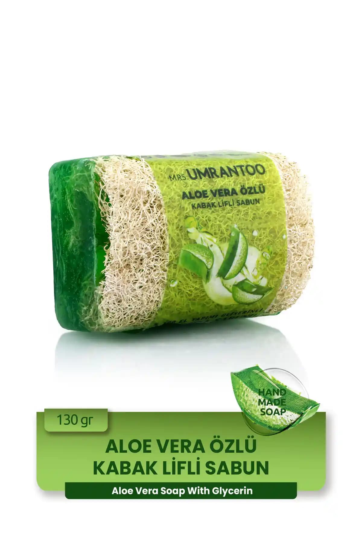 MRS.UMRANTOO Doğal Aloe Vera ve Kabak Lifi İçeren Sabun 130g Cilt Temizliği İçin
