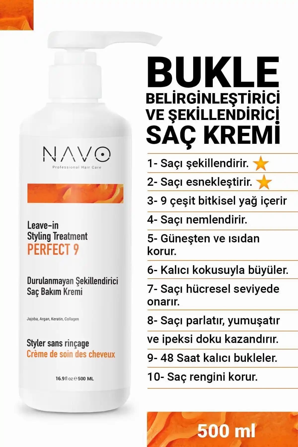NAVO Professional Kıvırcık ve Dalgalı Saçlar İçin Uzun Süre Kalıcı Şekillendirme Kremi